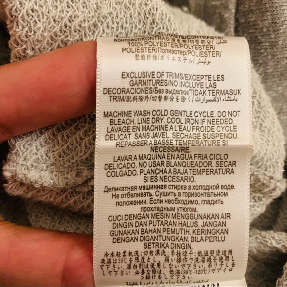 BCBGeneration Grey Sheer Back Sweatshirt Dress Med - Picture 7 of 11